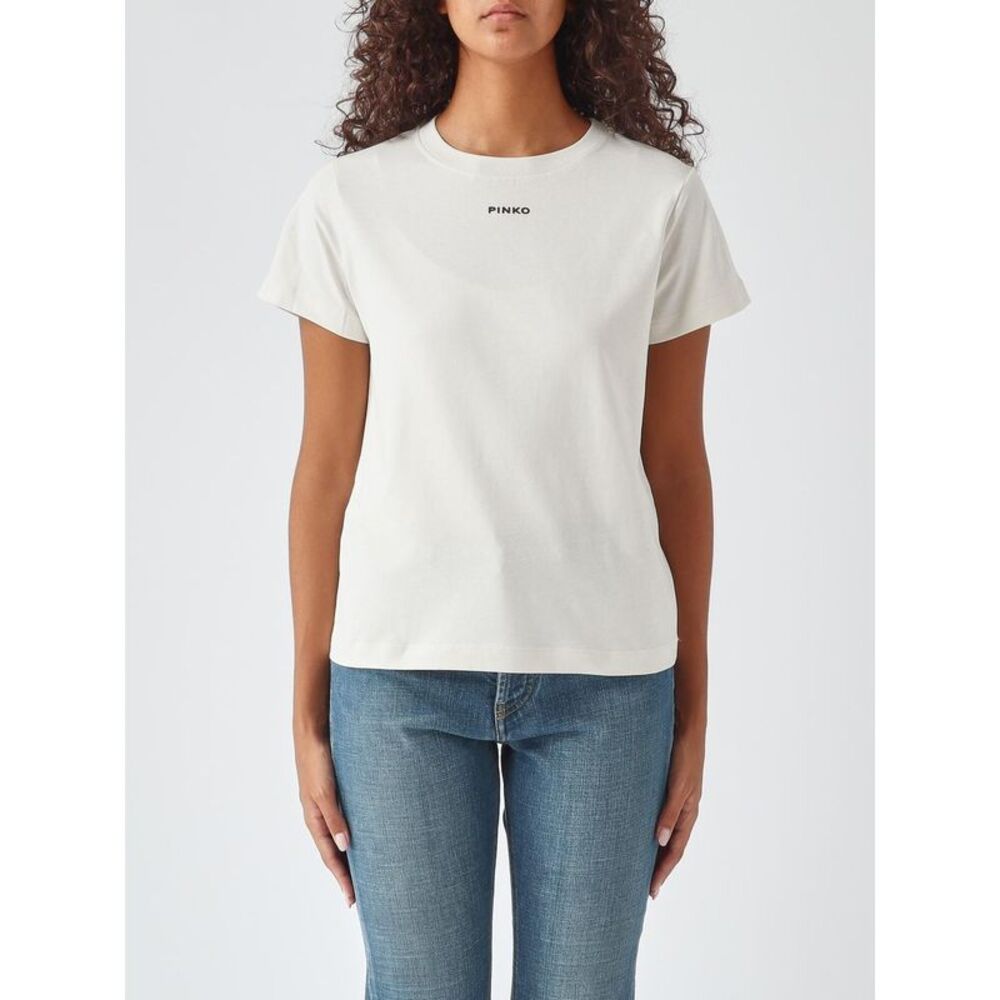 Pinko Women Pinko Cotton Short-Sleeve T-Shirt With Contrast Logo